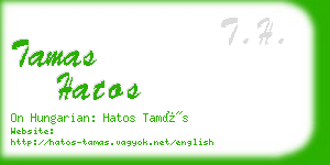 tamas hatos business card